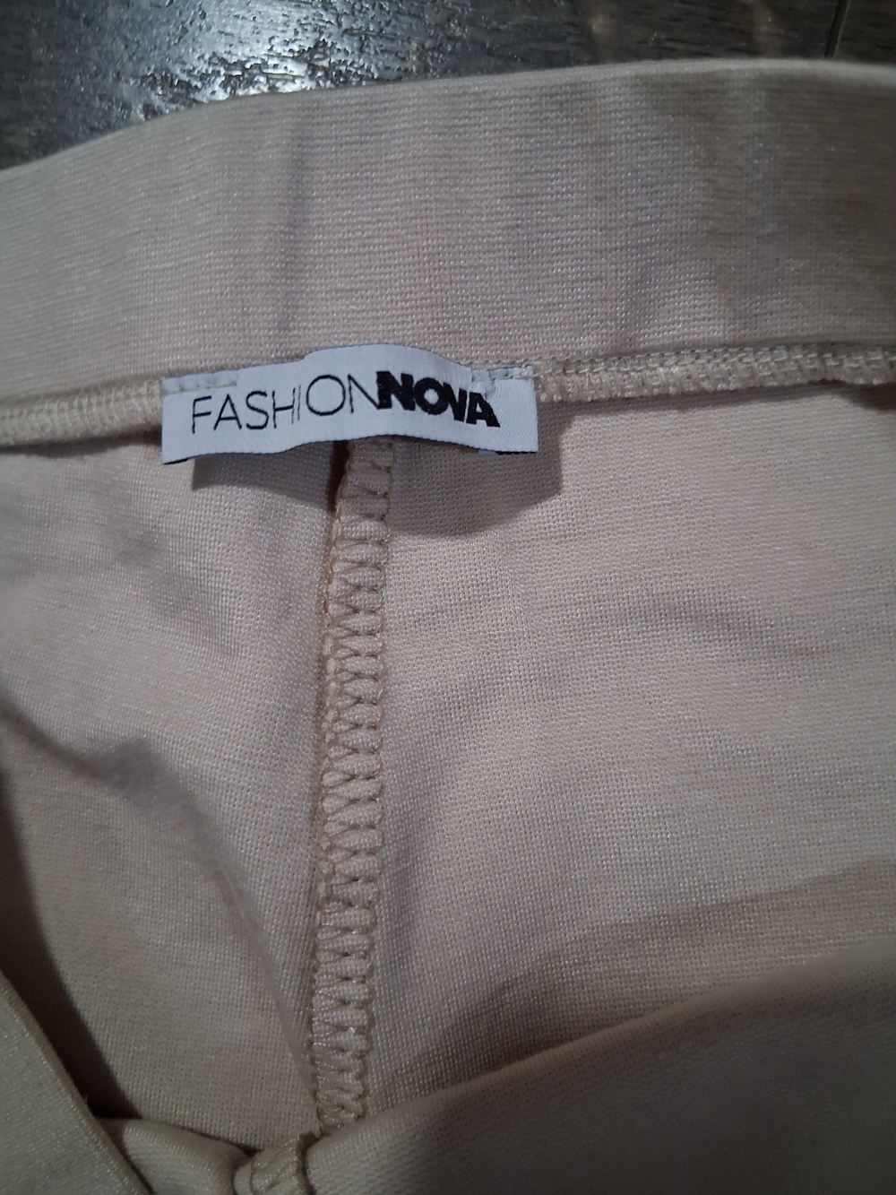 Fashion Nova Beige High-Waist Flare Pants Juniors Casual Bottoms - Picture 4 of 6